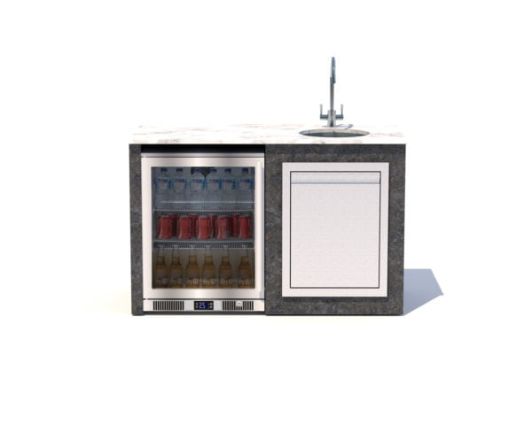 1420MM Granite Single Fridge & Sink Module